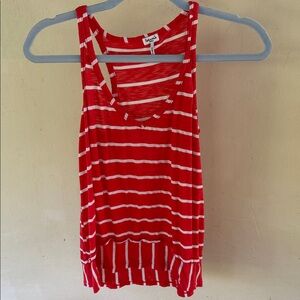 Splendid Red and White Striped Tank Top